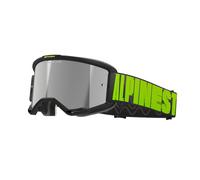 Gafas de motocross Alpinestars Vision 5 Hollow gris-amarillo fluo con plexi plateado espejado