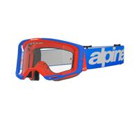 Gafas de motocross Alpinestars Vision 8 Wordmark azul-naranja con lente transparente