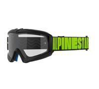 Gafas de motocross Alpinestars Vision Youth Hollow negro-antracita-amarillo fluo para niños con lente transparente