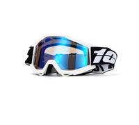 Gafas de motocross con almohadilla de espuma de doble capa y protección UV, antivaho para ciclismo, esquí, escalada, Marco blanco + lente azul, 18x6 cm