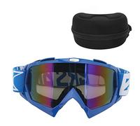 Gafas de Motocross para Exteriores, Gafas ATV para Montar Fuera de la Carretera, Antideslizantes, Antiimpacto, Antiviento, Arena, PC, Gafas de Sol con Bolsa de(Anteojos de color de montura azul)