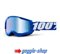 Gafas De Motocross Strata 2 100% Azul Claro / Lente Azul Espejo