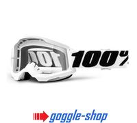 Gafas De Motocross Strata 2 100% Everest Blancas Claras / Con Lente Espejo