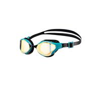 ARENA Gafas de natación unisex para adultos, antiempañamiento, para hombres y mujeres, sellos acolchados, lente de espejo de comodidad superior, cobre amarillo/lago verde