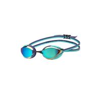 Arena Gafas de natación unisex para adultos Python Racing para hombres y mujeres, nadadores competitivos, lente de espejo antivaho, máxima comodidad, doble correa, ajuste pequeño, turquesa/atardecer