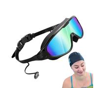 Gafas de natación de lente ancha - 16,5 x 6,5 x 4 cm, protección de ojos de silicona, anti niebla, bloqueo UV, gafas de natación a prueba de fugas, correa ajustable, gafas de deportes acuáticos |