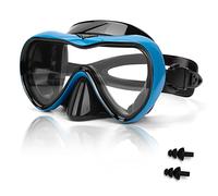 Gafas de natación, gafas de buceo antivaho con cubierta para la nariz, máscara de buceo de silicona antifugas para adultos, máscara de natación de vidrio templado HD de 180 grados para esnórquel con
