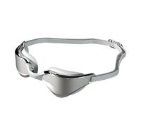 Gafas de natación HD antivaho con lente gran angular, ajuste cómodo, puente nasal ajustable, diseño para deportes de natación (blanco plateado)