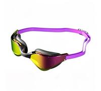 Gafas de natación HD antivaho con lente gran angular, ajuste cómodo, puente nasal ajustable, diseño para deportes de natación (oro morado)