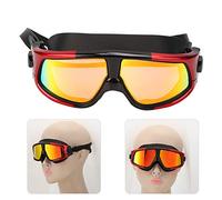 Gafas de Natación para Adultos de Alta Definición, Impermeables, Antivaho, para Actividades de Buceo y Natación, Material de Marco de Silicona, y Negro (rojo negro)