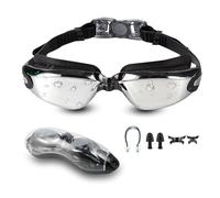 Gafas de Natación para Hombre y Mujer, con Estuche, Pinza Nasal y Tapones Oídos, Anti-empañante y UV, para Adultos y Niños, Ideales para Nadar y Bucear