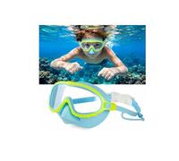 Gafas de natación para niños con cubierta de nariz, gafas de piscina, máscara de buceo de visión amplia, sin fugas, antivaho, protección UV, para niños y niñas de 3 a 14 años