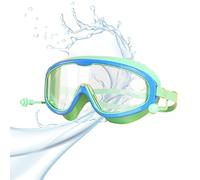Gafas de natación para niños, gafas de natación a prueba de fugas, protección UV, diseño cómodo sin puente nasal, lente transparente antivaho, diadema ajustable para niños, accesorios de entrenamiento