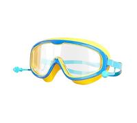 Gafas de natación para niños, gafas de natación a prueba de fugas, protección UV, diseño cómodo sin puente nasal, lente transparente antivaho, diadema ajustable para niños, accesorios de entrenamiento