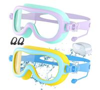 Gafas de natación para niños genéricas - Youth Swim Eyewear | Silicona Frame with Adjustable Head Strap, Anti Fog UV Protection Lenses, Leak Resistant Water Glasses for Boys Girls Beach Activities