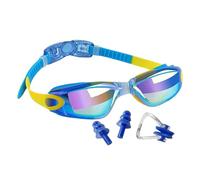 Gafas de natación para niños, para niños y adolescentes, impermeables, antivaho, protección UV, sello de silicona suave, ajuste de visión transparente, para piscina, lecciones, uso al aire libre