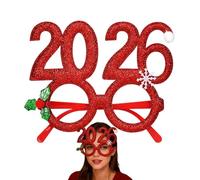 Gafas de Navidad divertidas, accesorios de de fotos 2026, para niños, adolescentes, adultos, nocturna, cena de oficina, cantando canciones navideñas, reunión familiar, evento temático