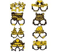 Gafas de Nochevieja | 8 unidades de gafas de fotos para la de fotos, para niños, jóvenes, adultos, celebraciones, oficinas, cantos navideños, reuniones familiares, eventos temáticos, actividades