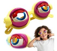 Gafas de ojo para actuaciones, gafas divertidas para adultos, novedosas gafas de fiesta de ojo grande, gafas de broma loca con acción de parpadeo manual, gafas tontas con globo ocular parpadeante (04)