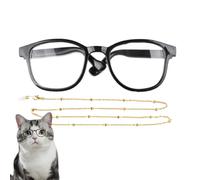 Gafas de ojos de vestuario de mascotas, gafas para perros de gato,Gafas de vestuario de perro gato con cadena - Puppy que pesa hasta 15 libras Photo Photo Props Juguete para el juguete para el cabezal