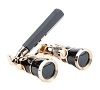 Gafas de ópera retro, binoculares ópticos, lentes de teatro, cadena de metal, telescopio, delicado, multiusos, regalos de camping, color negro, mango