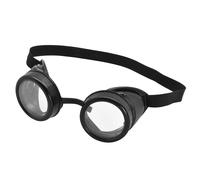 Gafas De Piloto Steam Punk Con Marco Negro Para Disfraz Elegante