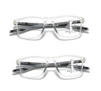 Gafas de Presbicia Bifocales Progresivas Fotocromáticas Inteligentes Deportivas, Gafas de Lectura con Cromoscopio Inteligente, Ligeras Comodas(Clear gray,3.5 x)