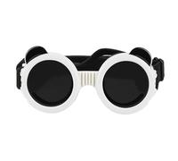 Gafas de protección para mascotas - Gafas de sol antivaho para perros, protección contra el viento, protección al aire libre, correa ajustable, marco negro, acolchado de esponja suave, gafas para