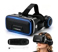 Gafas de realidad virtual 3D para teléfono móvil con auriculares, Gamepad, gafas de realidad virtual con campo de visión de 120°, protección contra la luz azul, auriculares VR distancia ocular