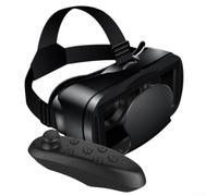 Gafas de realidad virtual 3D VR con gamepad - Experiencia inmersiva de gran angular para iPhone, Samsung, Android, correa ajustable, protección ocular negra (blanco)