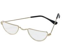 Gafas De Santa Claus Semiluna Doradas Rubies, Montura De Metal Para Adultos
