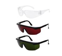 Gafas De Seguridad,3pcs Gafas Uv,Gafas De Protección Láser,Gafas De Bronceado De Seguridad,protección UV 400,Antivaho y Resistente a arañazos y químicos,Gafas de Seguridad(Negro+rojo+transparente)