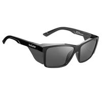 Gafas de seguridad Bollé STKS 420 con marco negro brillante y lente ahumado, diseñadas para apoyar la protección ocular, durabilidad y comodidad para el trabajo en el sitio y el uso profesional diario