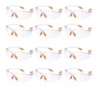 Gafas de Seguridad Paquete de 12 Gafas Protectoras Trabajo con Lentes Transparentes Gafas de Proteccion Laboral Antivaho/Antipolvo/Antiarañazos