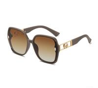 Gafas de sol, 1 paquete de marco de metal TR delgado resistente a los arañazos, lente de policarbonato elegante y ligero para mujeres y hombres, juegos diarios de oficina (beige)