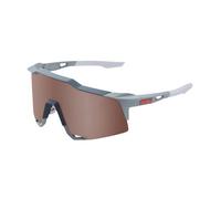 Gafas de sol de ciclismo 100% SPEEDCRAFT Sport Performance, tacto suave, gris piedra, lente de espejo plateada carmesí HiPER
