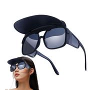 Gafas de sol 2 en 1, gafas de sol polarizadas UV400, marco ligero, cómodas gafas de correr para hombres y mujeres, deportes al aire libre, Película C1 Sand Black Gray, Refer to description