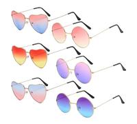 Gafas De Sol 6 Piezas Para Festivales - Accesorios Para Carnaval y Discoteca, Modelos Divertidos y Redondos Para Adultos y Mujeres