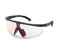 adidas Sport SP0015 Gafas de Sol para Hombre, Gafas de Sol Deportivas Finas y Ligeras, Forma de Lente Máscara, Lentes Fotocromáticas Ahumadas Espejadas, Negro Luminoso