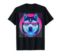 Gafas de Sol Alaskan Malamute Dog Vaporwave estética Retro Camiseta