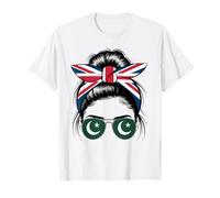 Gafas de sol británicas paquistaníes con diadema de bandera de Pakistán Camiseta