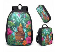 Gafas de sol Capybara Flotador de piscina de 17 pulgadas, juego de 3 piezas, mochila escolar tropical Summer Vibes para niños y adolescentes, 06., L, Minimalista