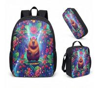 Gafas de sol Capybara Flotador de piscina de 17 pulgadas, juego de 3 piezas, mochila escolar tropical Summer Vibes para niños y adolescentes, 02., L, Minimalista