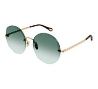 Chloé Mujer CH0254S 003 Gafas de sol Metal Oro Verde Redonda