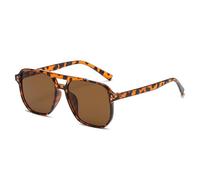 Gafas de sol clásicas de moda para hombre, gafas de sol al aire libre para mujer, nuevo marco grande, retro, tendencia de plástico, UV400, leopardo, Talla única