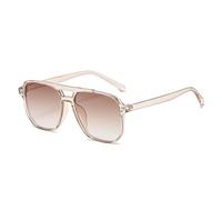 Gafas de sol clásicas de moda para hombre, gafas de sol al aire libre para mujer, nuevo marco grande, retro, tendencia de plástico, UV400, Brown, Talla única