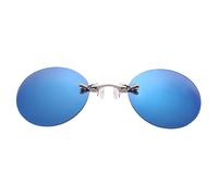 Gafas De Sol Clip Ons Para Gafas,Clip Gafas De Sol Mujer - Clip de gafas de sol retro redondas en gafas de sol | Hermosas gafas de sol que se ajustan en gafas Luna, azul, Se référer au descriptif