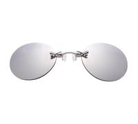 Gafas De Sol Clip Ons Para Gafas,Clip Gafas De Sol Mujer - Clip de gafas de sol retro redondas en gafas de sol | Hermosas gafas de sol que se ajustan en gafas Luna, plata, Se référer au descriptif