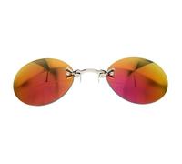 Gafas De Sol Clip Ons Para Gafas,Clip Gafas De Sol Mujer - Clip de gafas de sol retro redondas en gafas de sol | Hermosas gafas de sol que se ajustan en gafas Luna, rojo, Se référer au descriptif