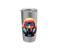 Gafas De Sol Coloridas De Arte Pop Perro Caniche Caniches Vaso térmico de acero inoxidable de doble pared